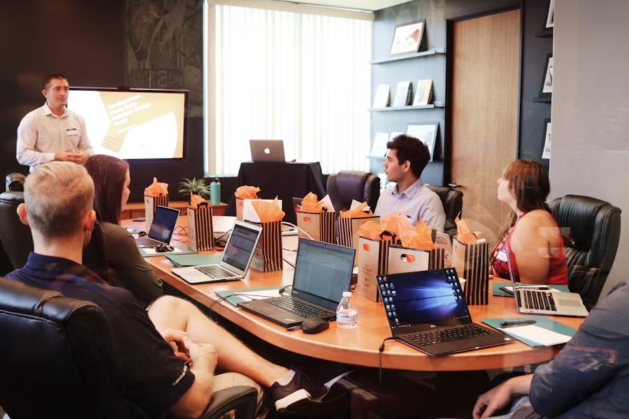Advisory team meeting at a Collin County investment firm